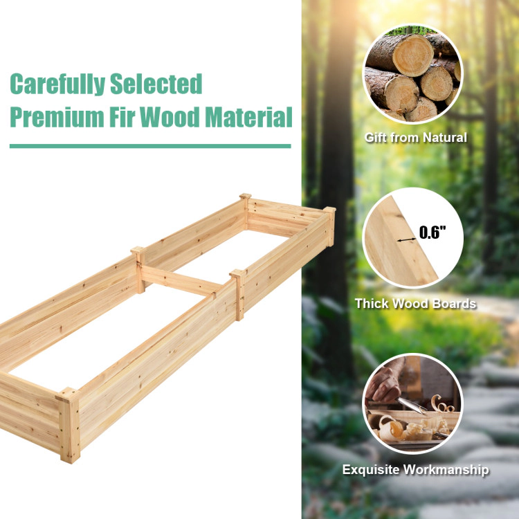 Hivvago Wooden Vegetable Raised Garden Bed for Backyard Patio Balcony