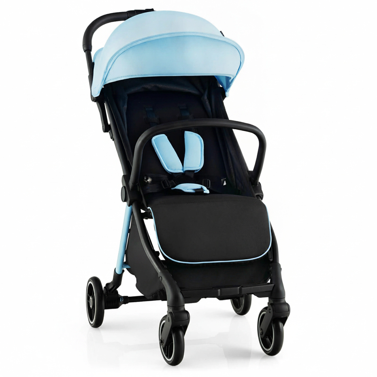 SUGIFT One-Hand Folding Portable Lightweight Baby Stroller with Aluminum Frame 33-lb Seat Capacity Ages 6-36 Months Blue
