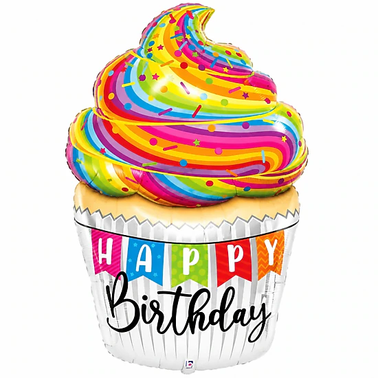 LoonBalloon 60 in Birthday Cupcake 