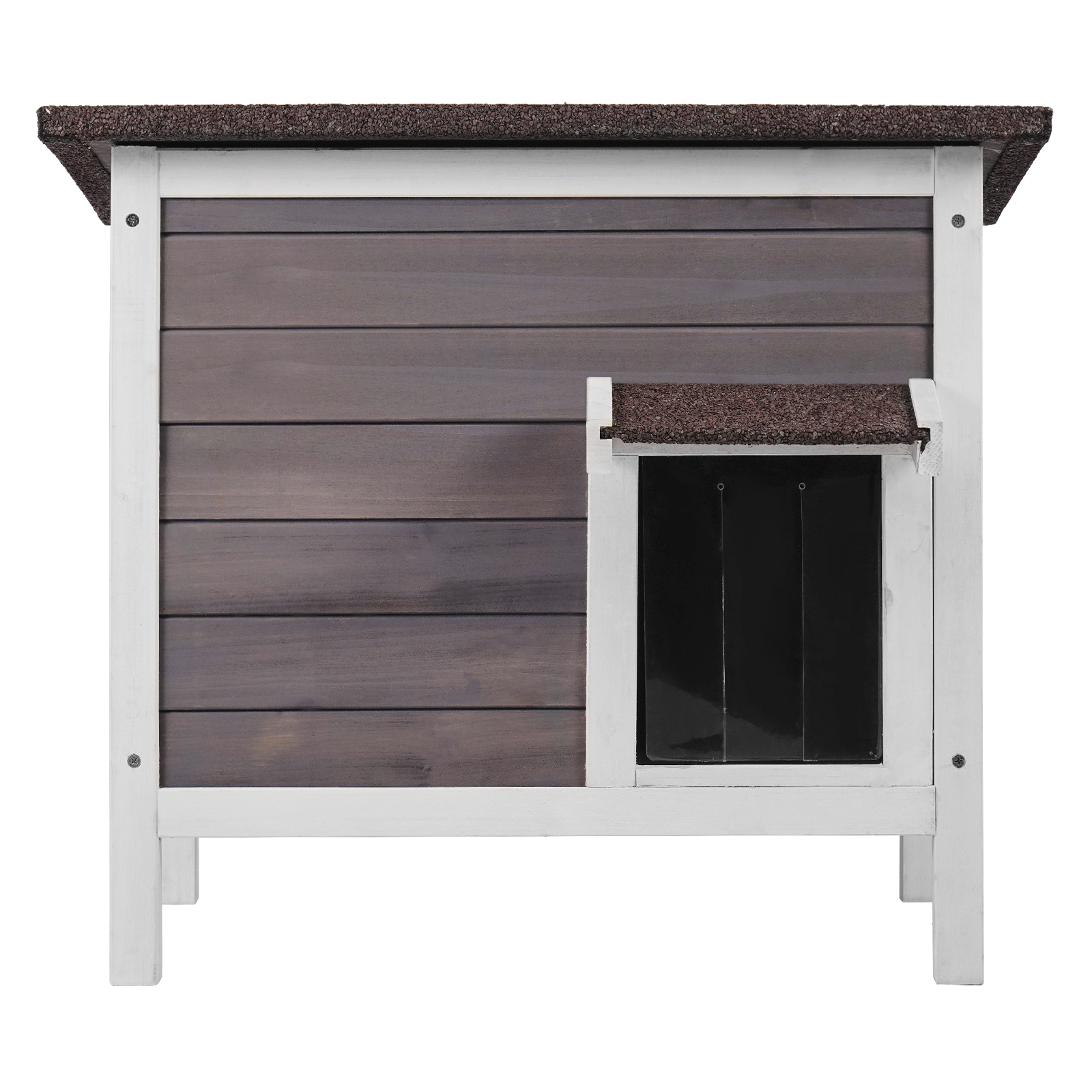 HONGGE Outdoor Cat House Weatherproof Feral Cat Shelter for Multiple Cats Outdoor Wooden Cat Rabbit House with