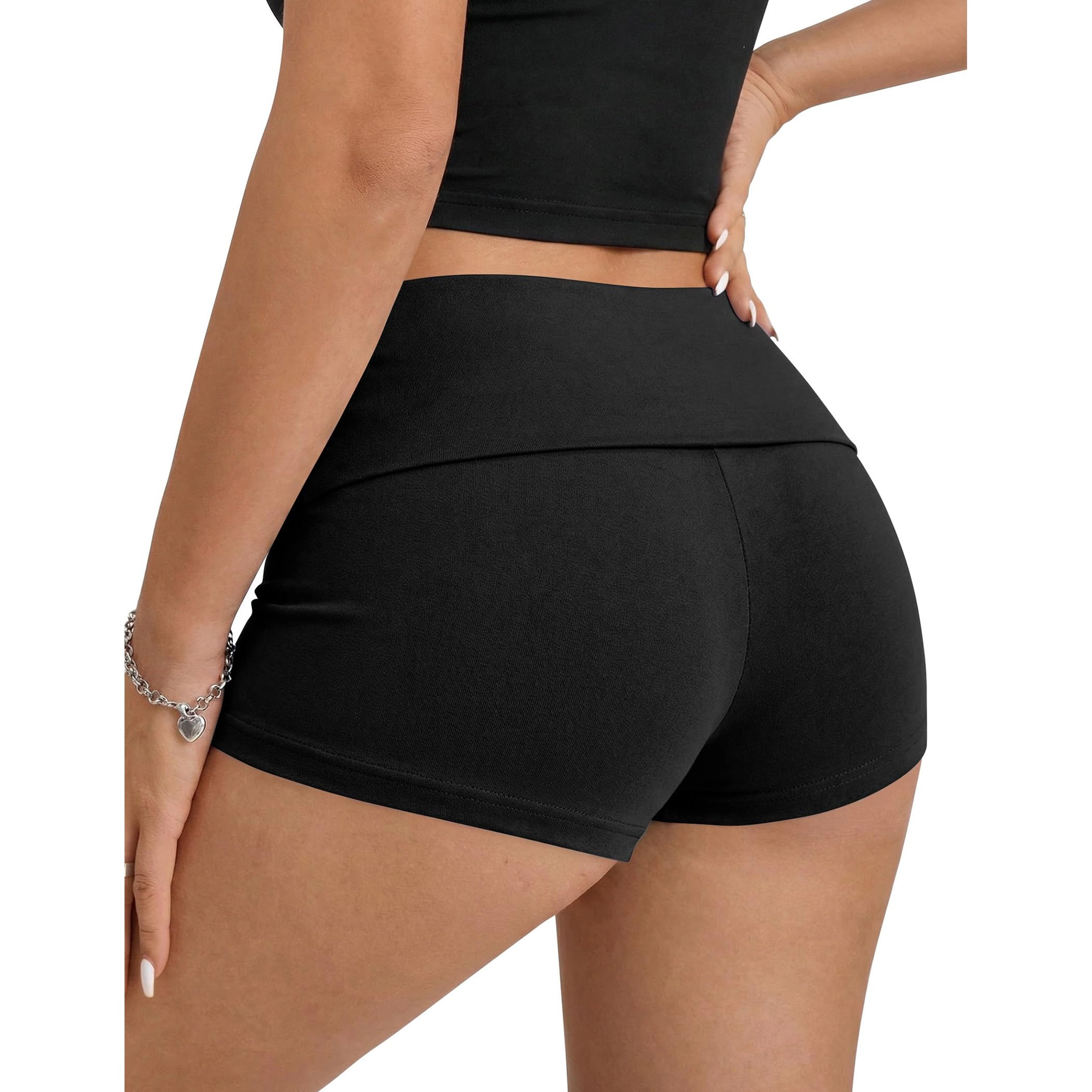 Ekouaer Womens Fold Over Shorts  Low Waist Lounge Y2K Pajama Bottom