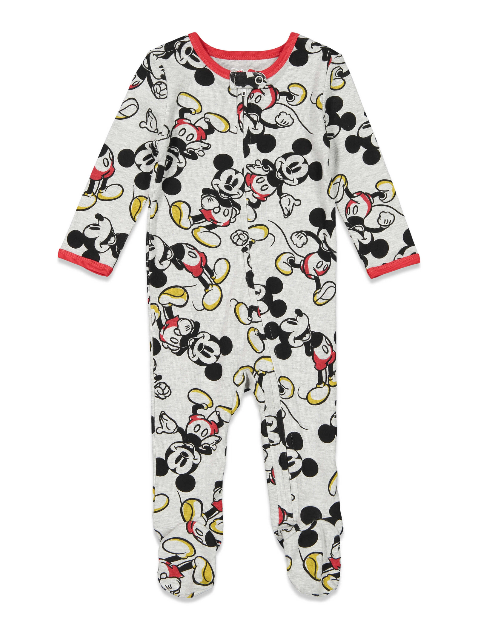 Disney Mickey Mouse Baby Boys' 2-Pack Zip-Up Footed One Piece Coveralls