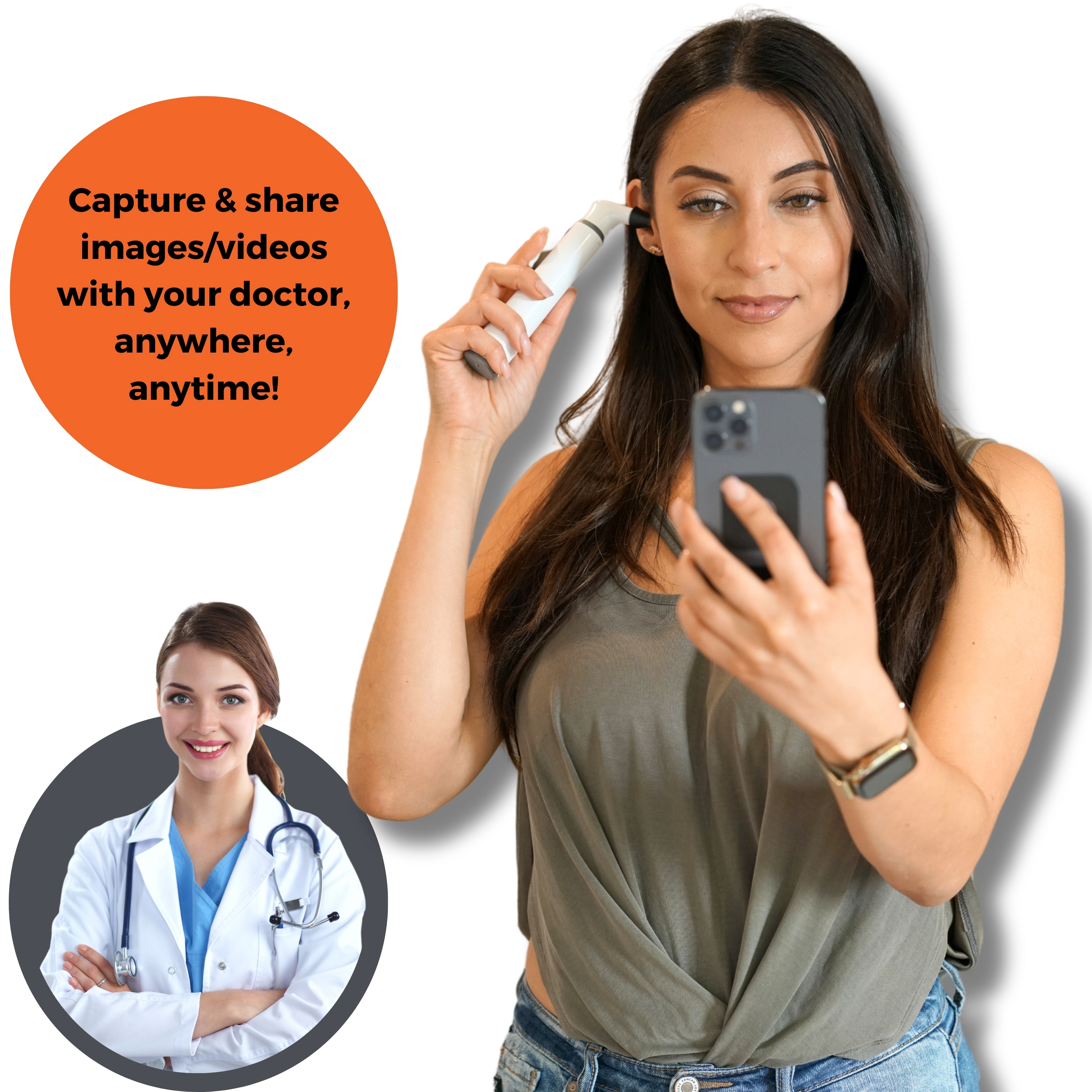 MOBI Smart EarCam Otoscope – 1080P HD with LED & Gyroscope