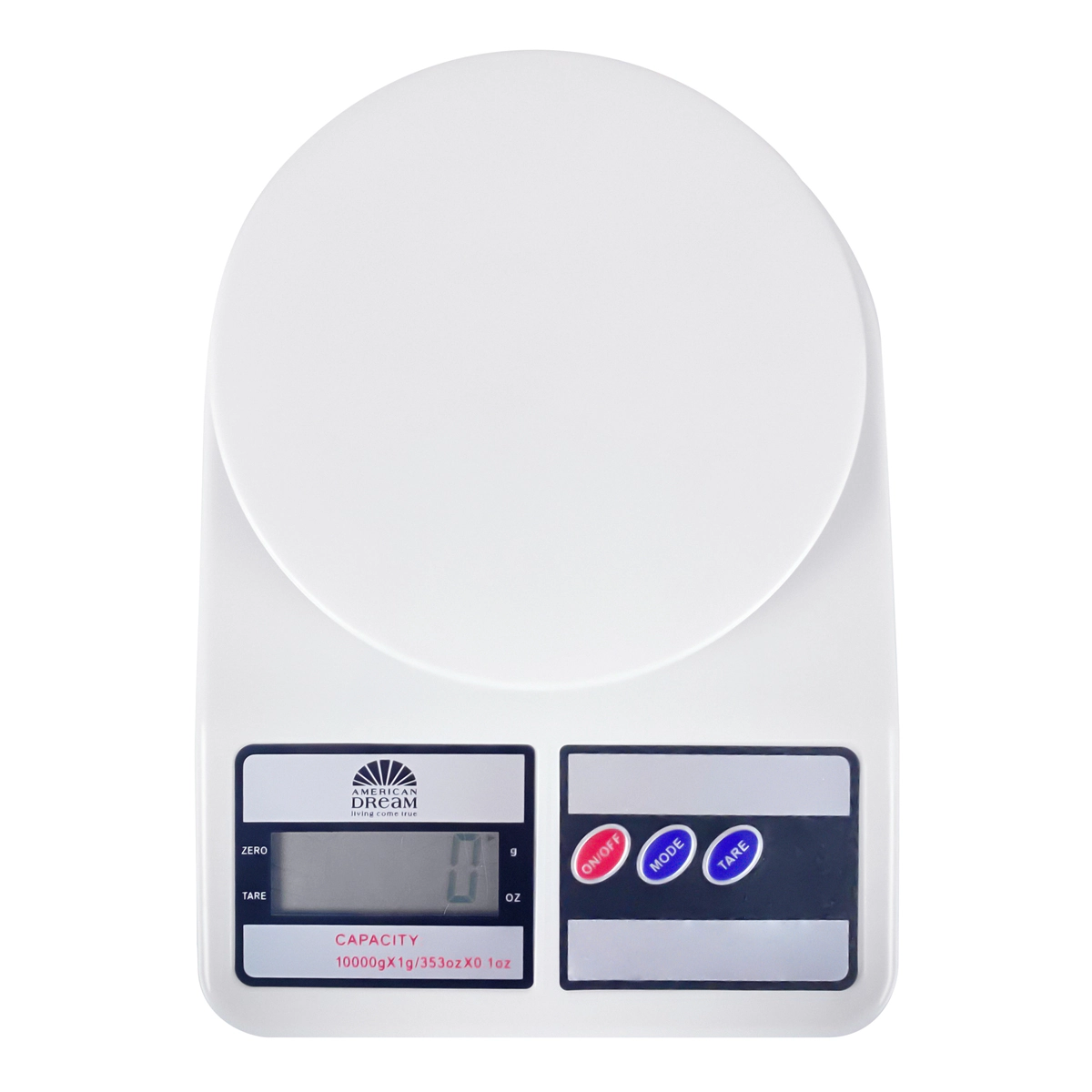 J&V TEXTILES Plastic Kitchen Food Scale for Baking & Cooking, LCD Digital Display, 8 x 6 x 1.25 In