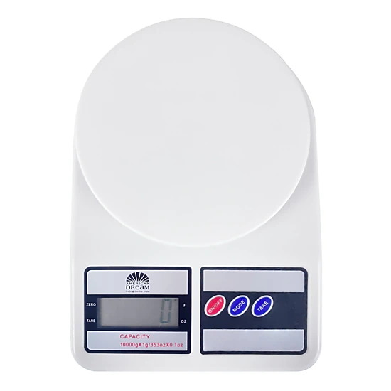 J&V TEXTILES Plastic Kitchen Food Scale for Baking & Cooking, LCD Digital Display, 8 x 6 x 1.25 In