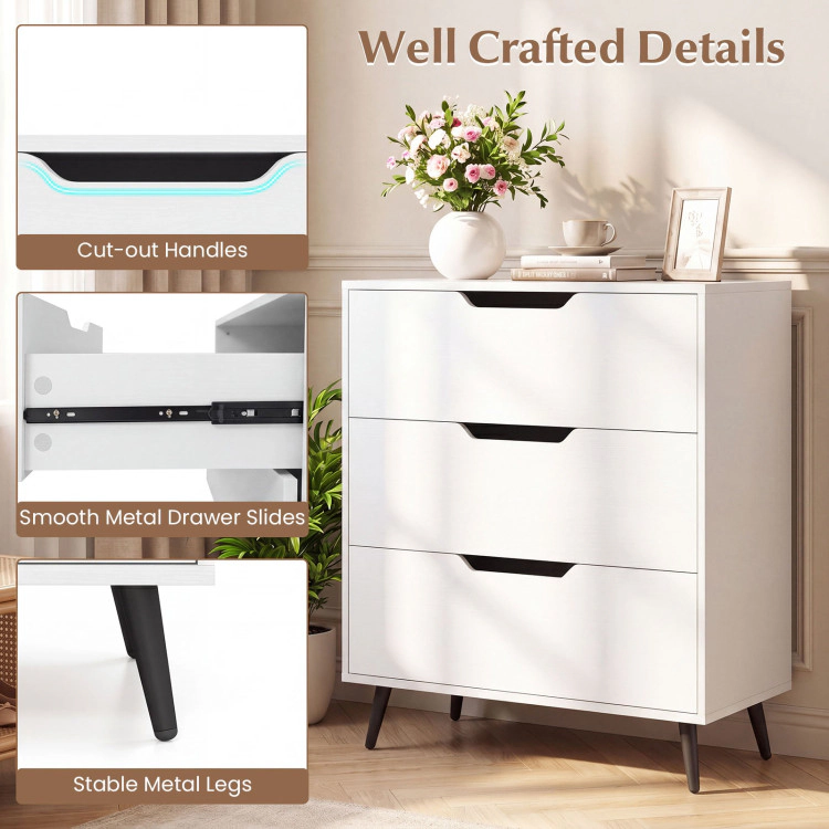 Hivvago 3-Drawer Rustic Farmhouse Wooden Storage Dresser