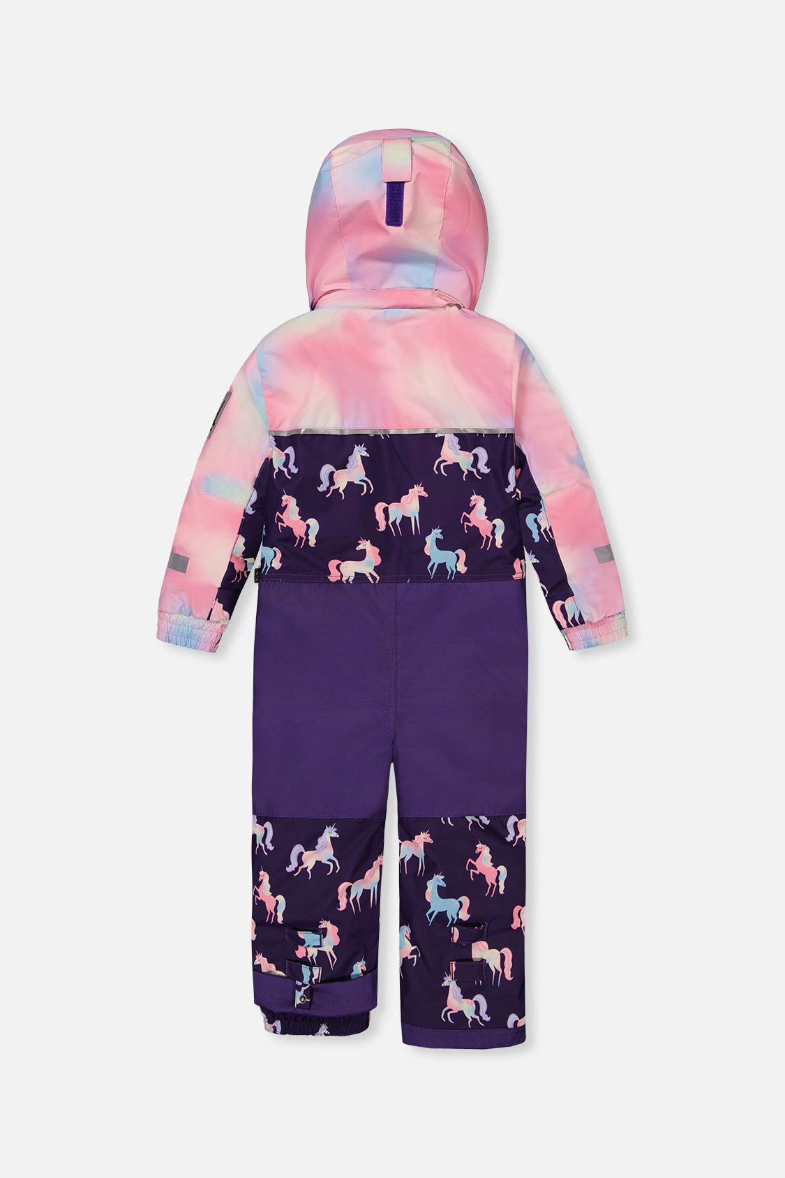 Deux par Girls Unicorn Print One Piece Play Snowsuit with Detachable Hood