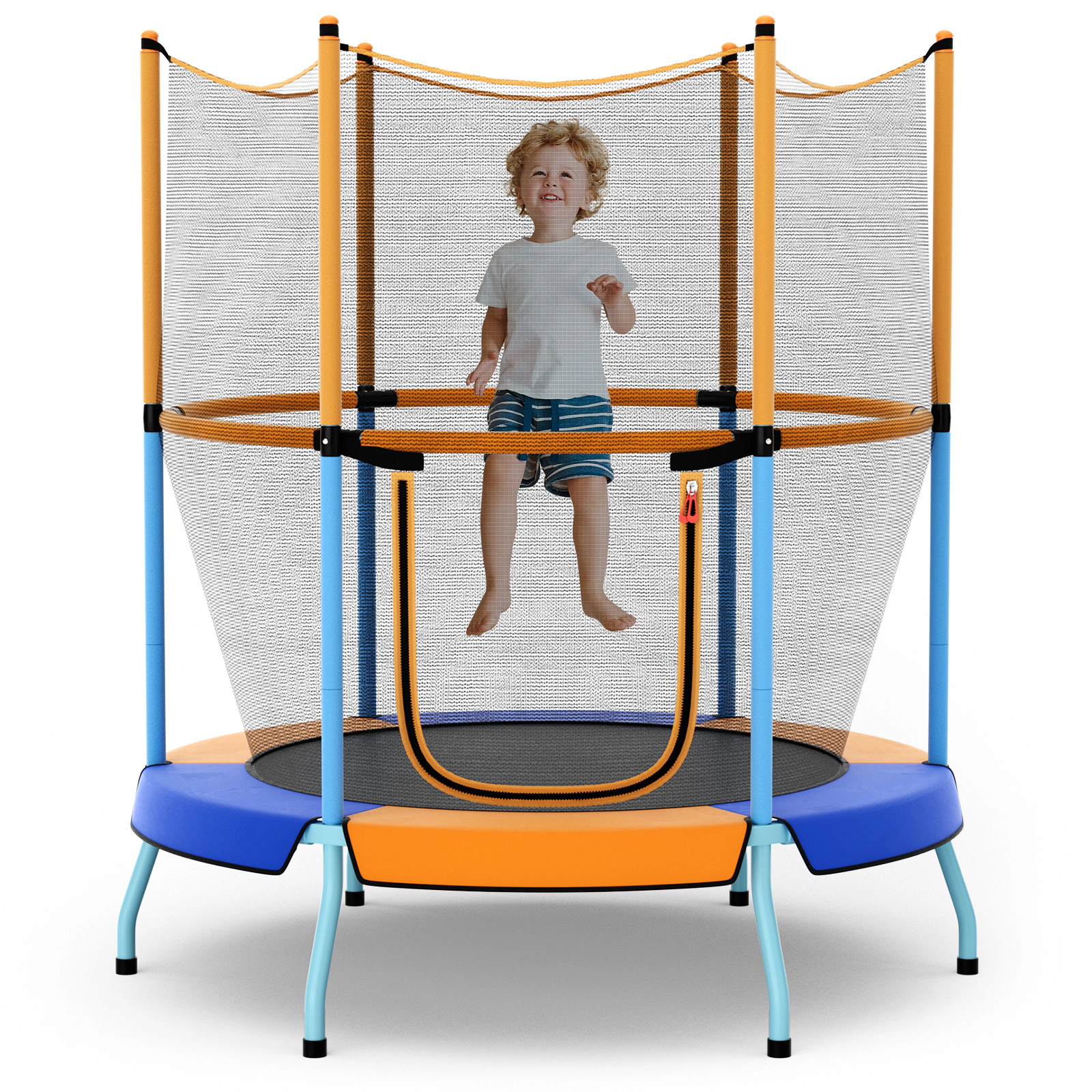 LJG 48 Inch Toddler Trampoline with Safety Enclosure Net
