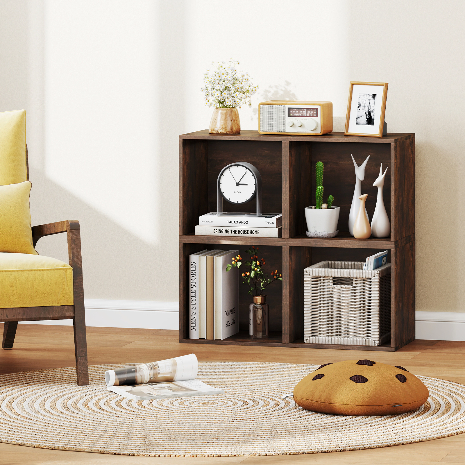 SlickBlue Cube Storage Organizer Shelf, Engineered Wood