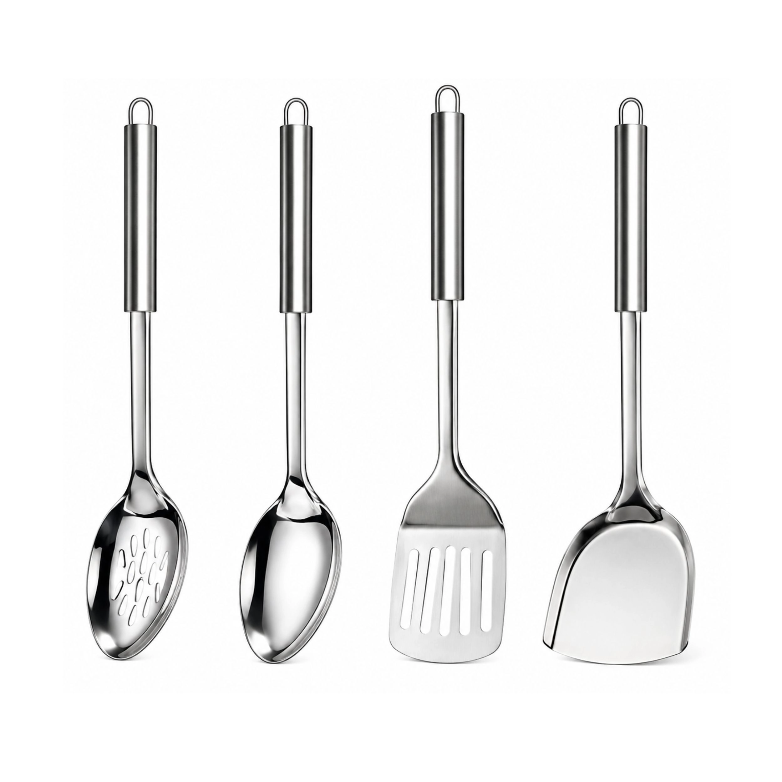 Stock Preferred Stainless Steel Cooking Utensils Set with Long Handles Kitchen Tools Pack of 6