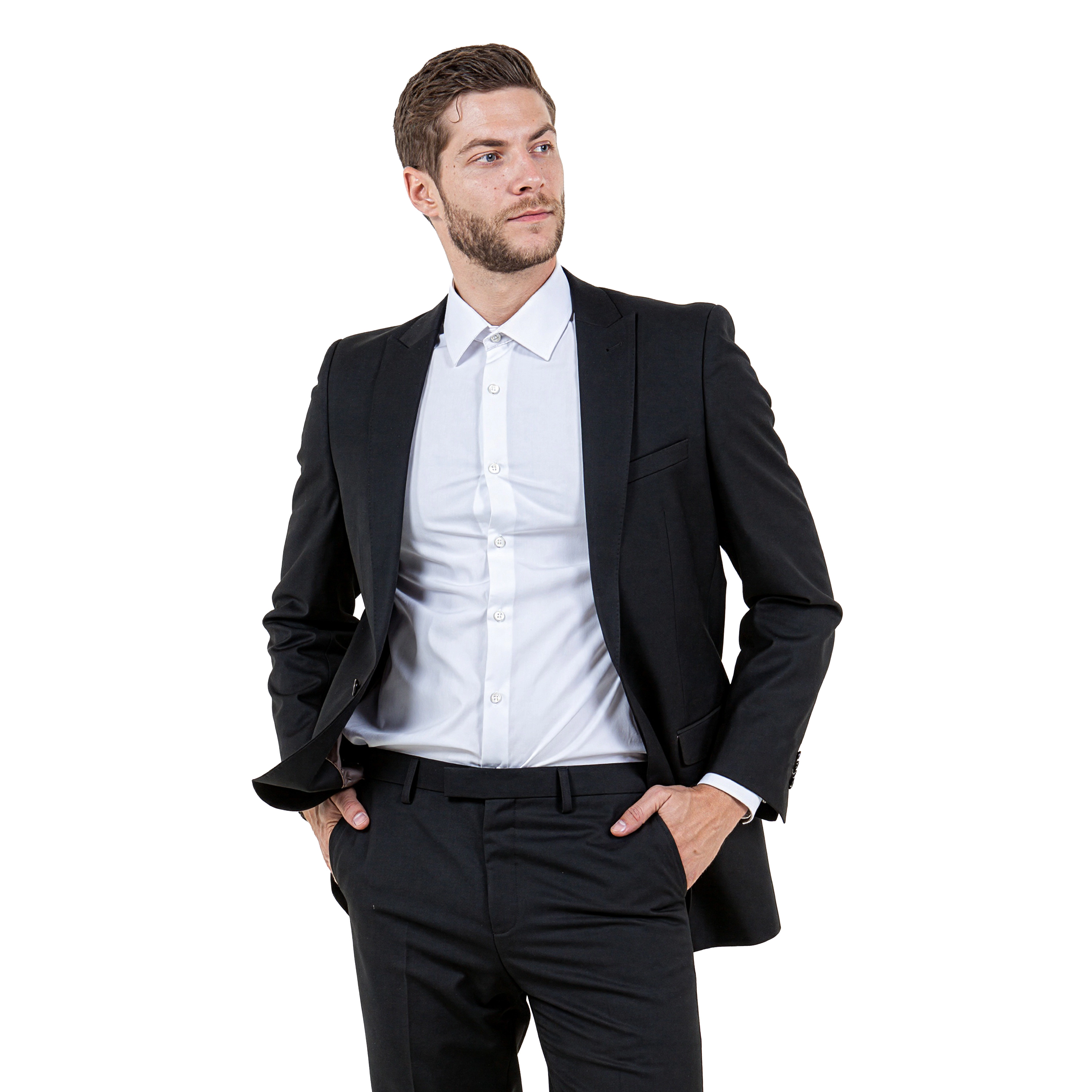 Tazzio Men’s Slim Fit 2 Piece Pick Stitch Suit Set