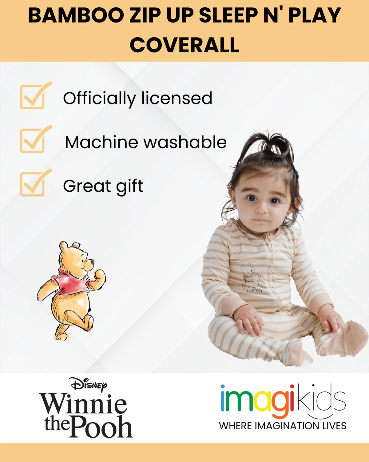 Disney Winnie the Pooh Baby Boys' Footed One Piece Sleep N Play