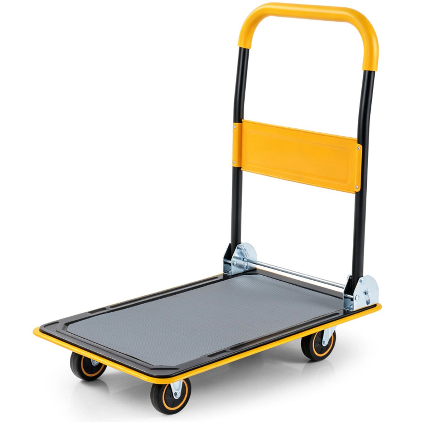 SUGIFT 560-lb Capacity Folding Push Cart Dolly Flat Bed Platform Moving Truck with Swivel Casters and EVA Handle