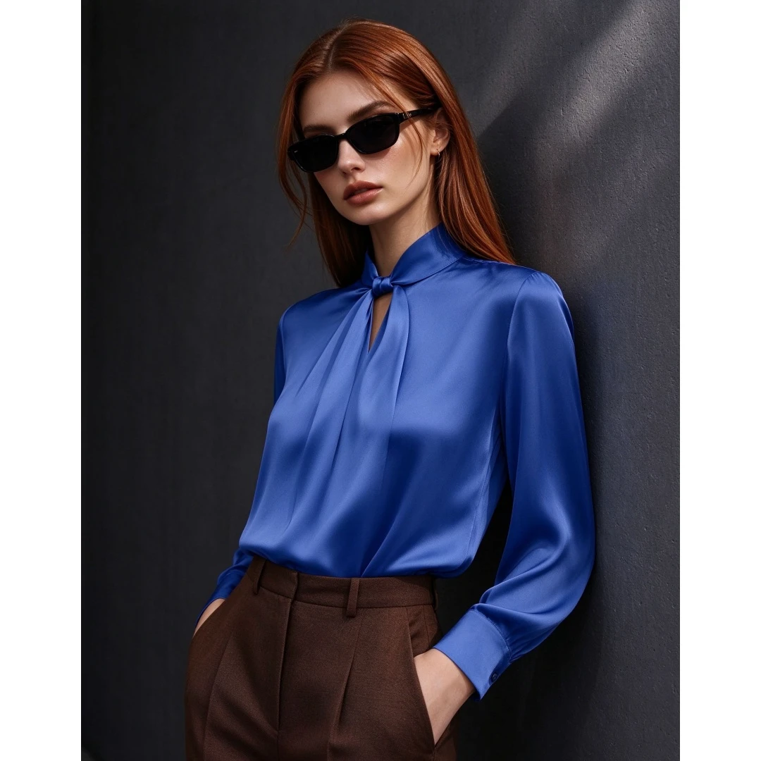 Coolmee Women's Fashion Chic Cutout Long Sleeve Unique Niche Shirt Blouse All Season