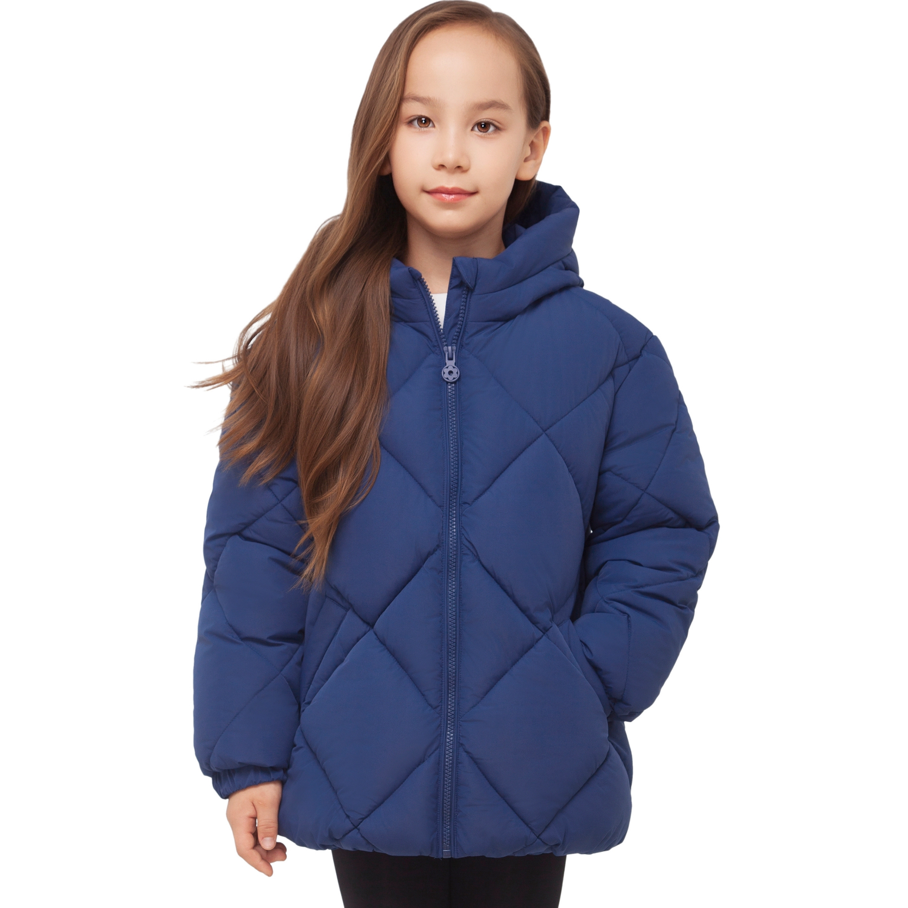 Rokka&Rolla Little & Big Kid Girls Charlotte Diamond Quilted Hooded Puffer Jacket