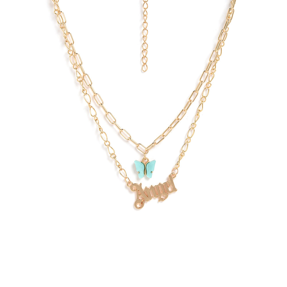 SOHI Women's Gold Everyday Multi-Layer Necklace