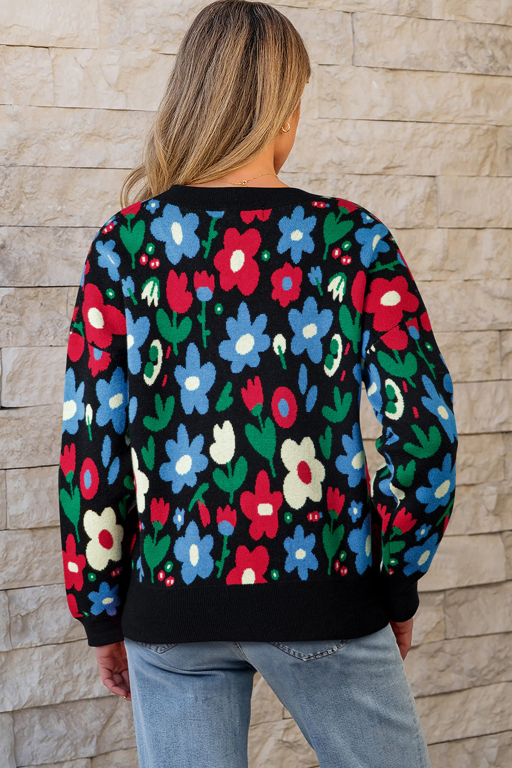 Threaded Pear Women's Zariah Print Short Cardigan Sweater