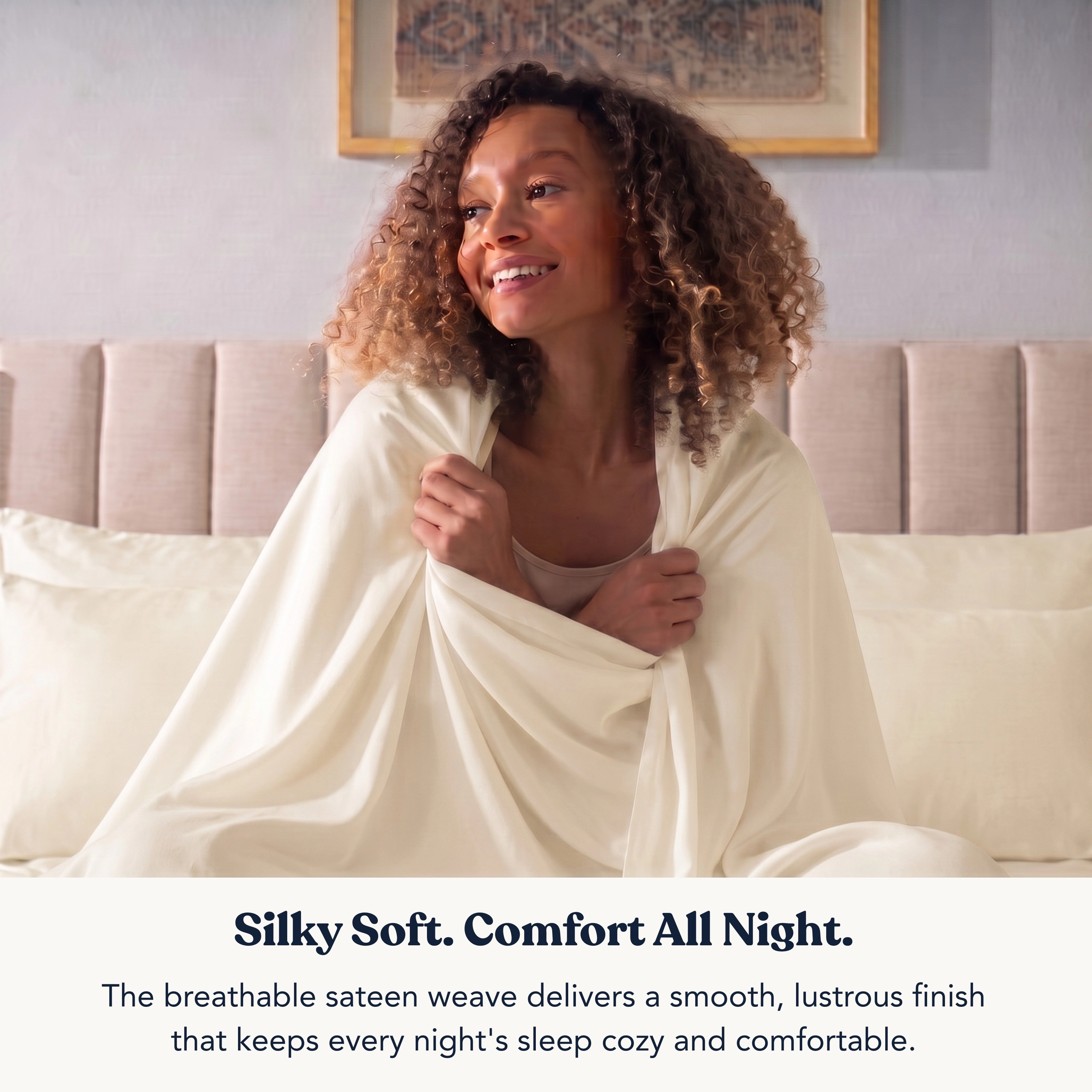 Delara GOTS Certified Organic Cotton Sheet Sets 400TC Ultra Soft Silky Moisture-Wicking and Breathable