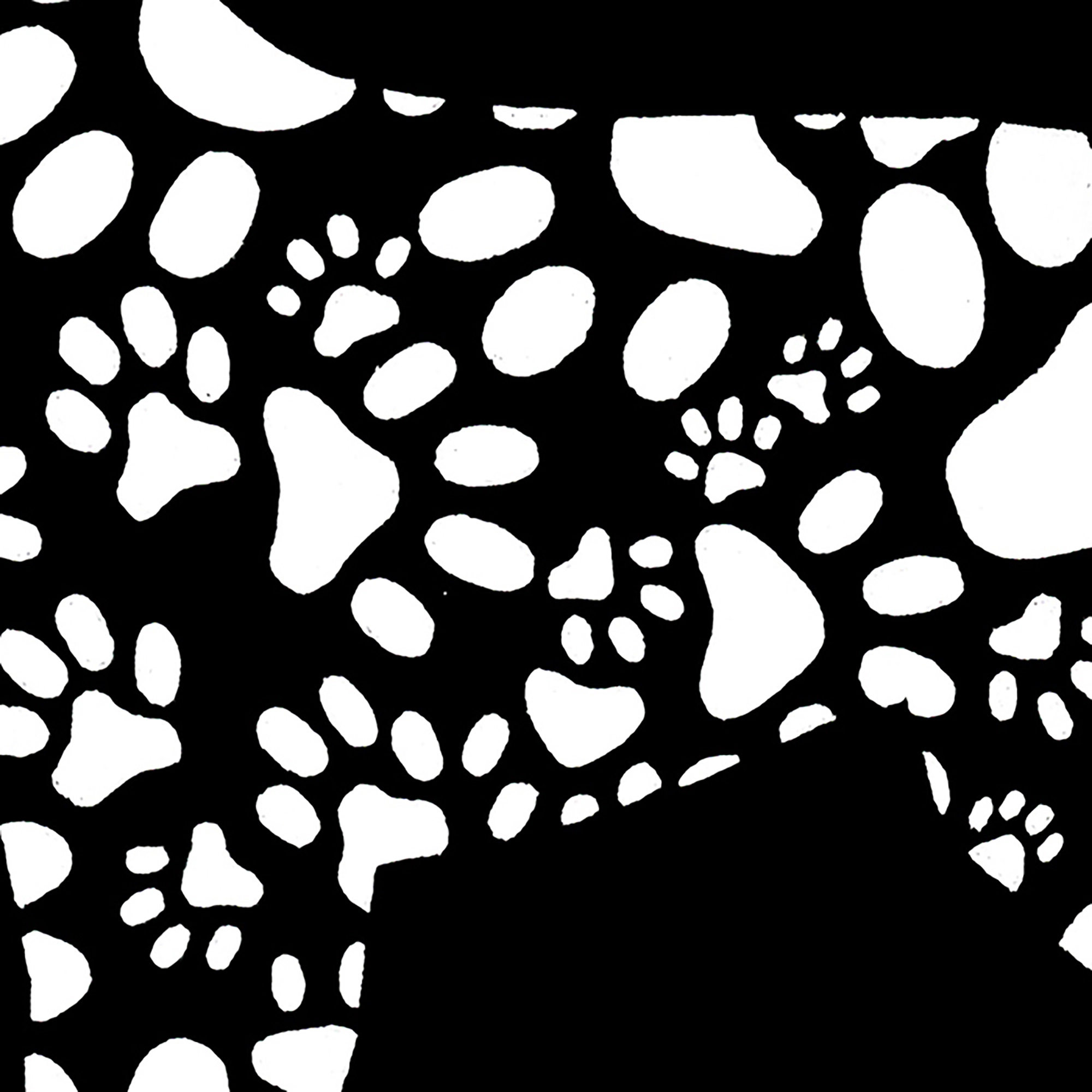 LA Pop Art Dog Paw Prints - Men's Word Hooded Sweatshirt