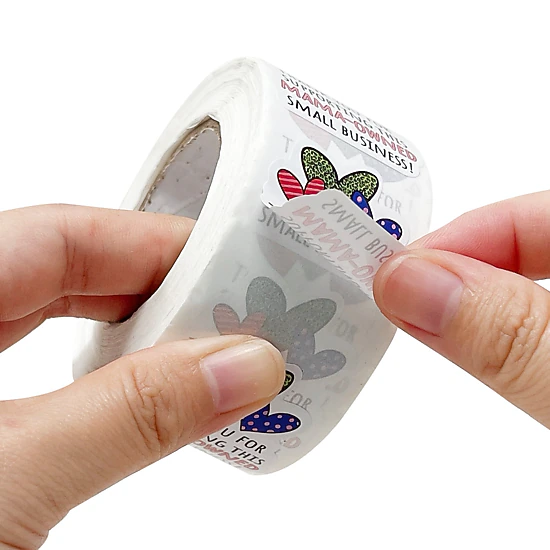 Wrapables Mama-Owned Small Business Thank You Stickers Roll for Boxes, Envelopes, Bags and Packages (500pcs)