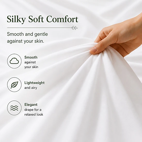 PEACENEST Rayon From Bamboo Sheet Set, Silky Soft Cooling Bed Sheets with Deep Pocket Fitted Sheet