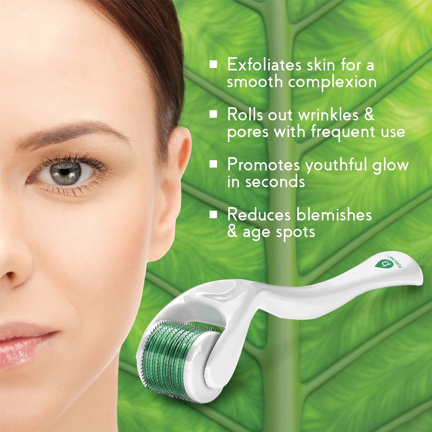 Pursonic Women’s Ultimate Renewal Skincare Kit: Micro Needle Derma Roller + Anti-Aging Serum Trio