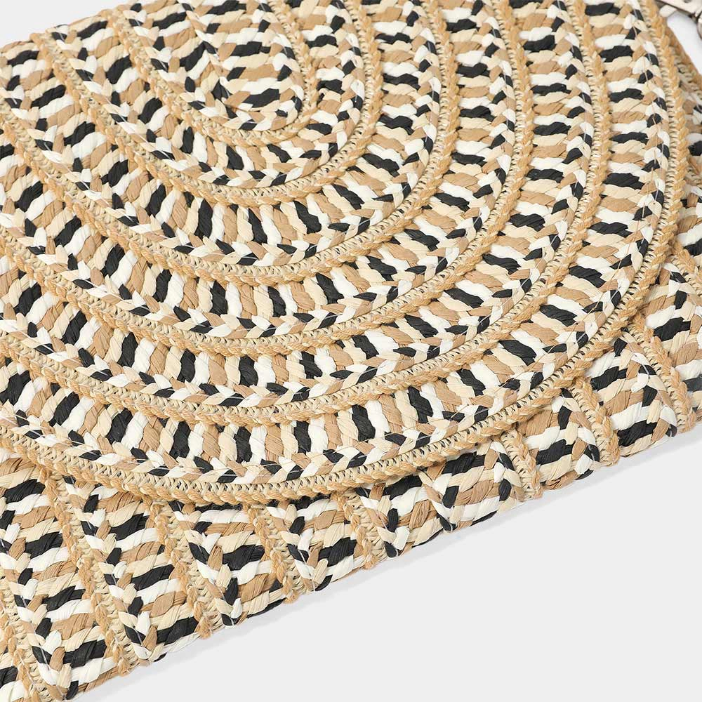 FASHNZFAB Multi Color Straw Clutch Bag / Crossbody