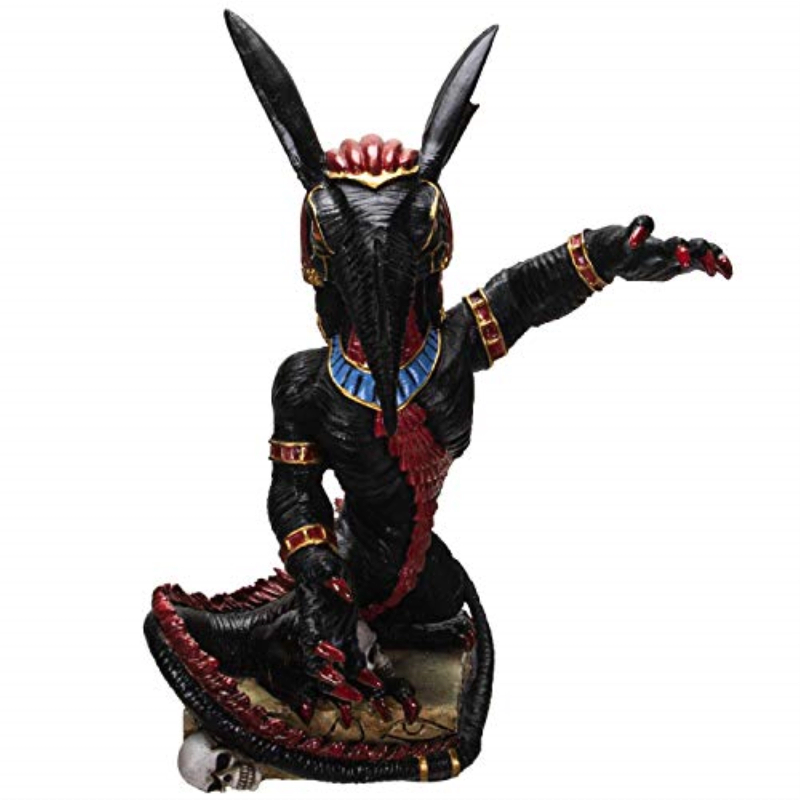 Pacific Giftware Egyptian God Of War Chaos Desert Seth On Hieroglyphic Base With Skulls Figurine 8 inch