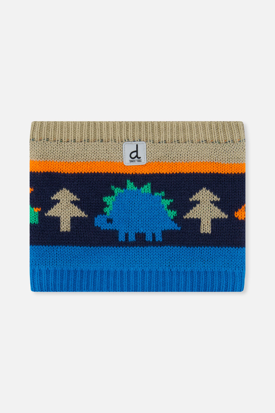 Deux par Deux Boys Dinosaur Print Jacquard Winter Knit Neckwarmer 2-6 Years
