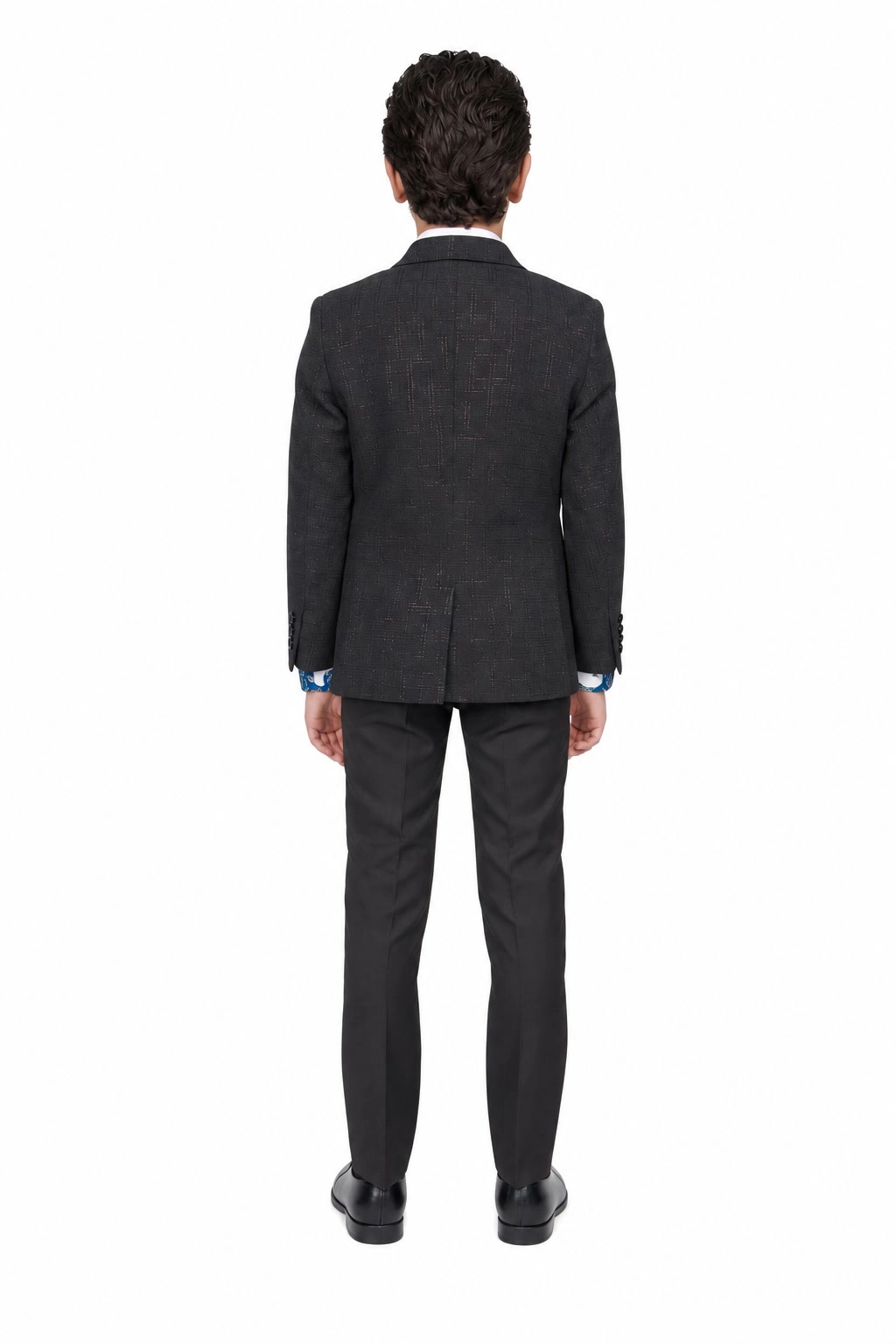 Elie Balleh Boys Slim Fit Windowpane Blazer