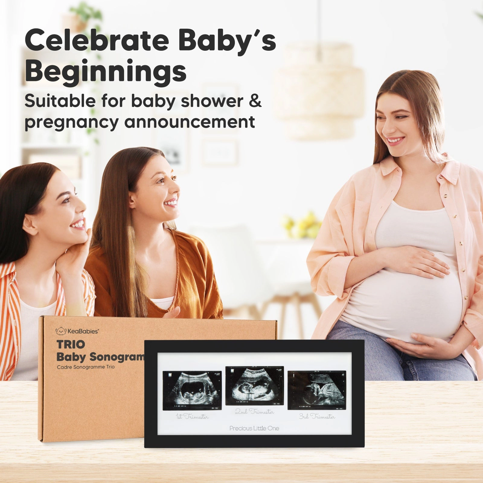 KeaBabies Trio Baby Sonogram Frame