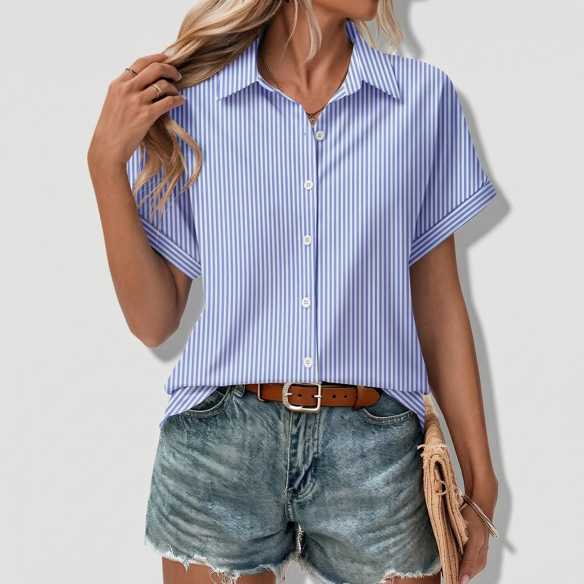 Zeagoo Short Sleeve Blouses for Women Summer Tops Collared Button Down Shirts Office Work Clothing