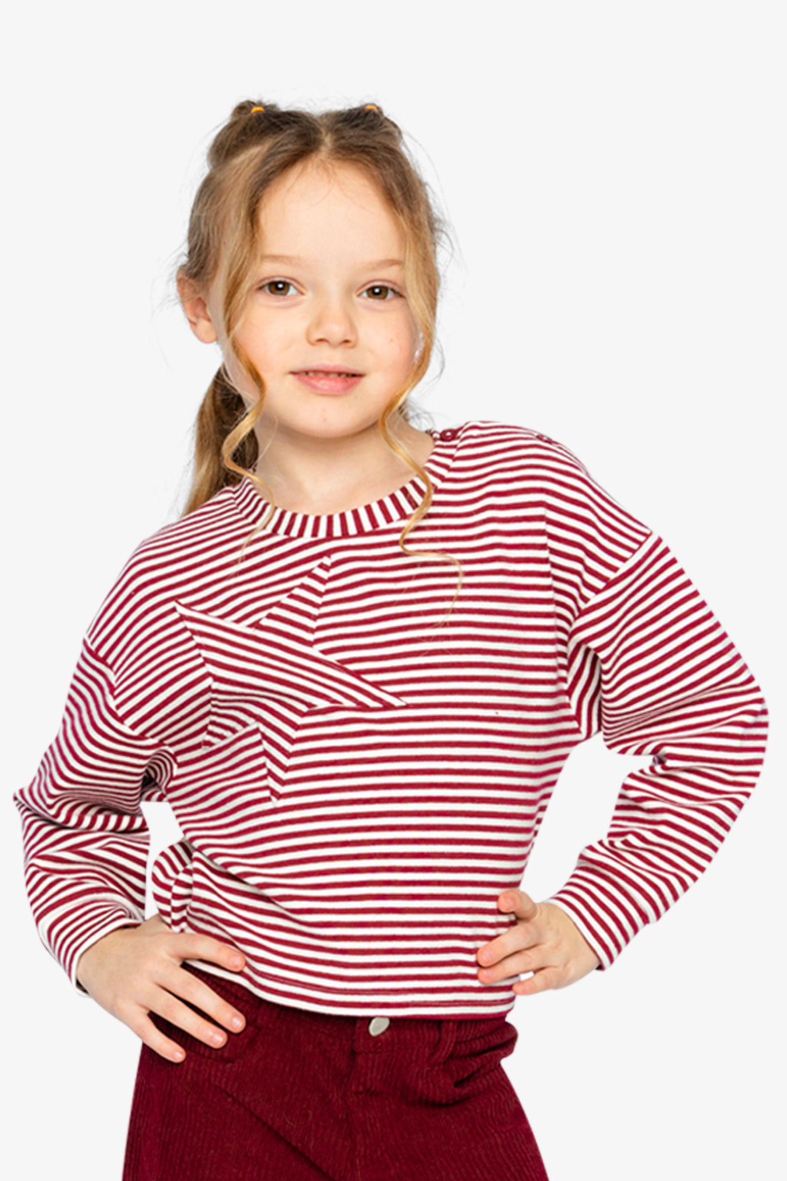 Deux par Girls Striped Soft Jersey Top