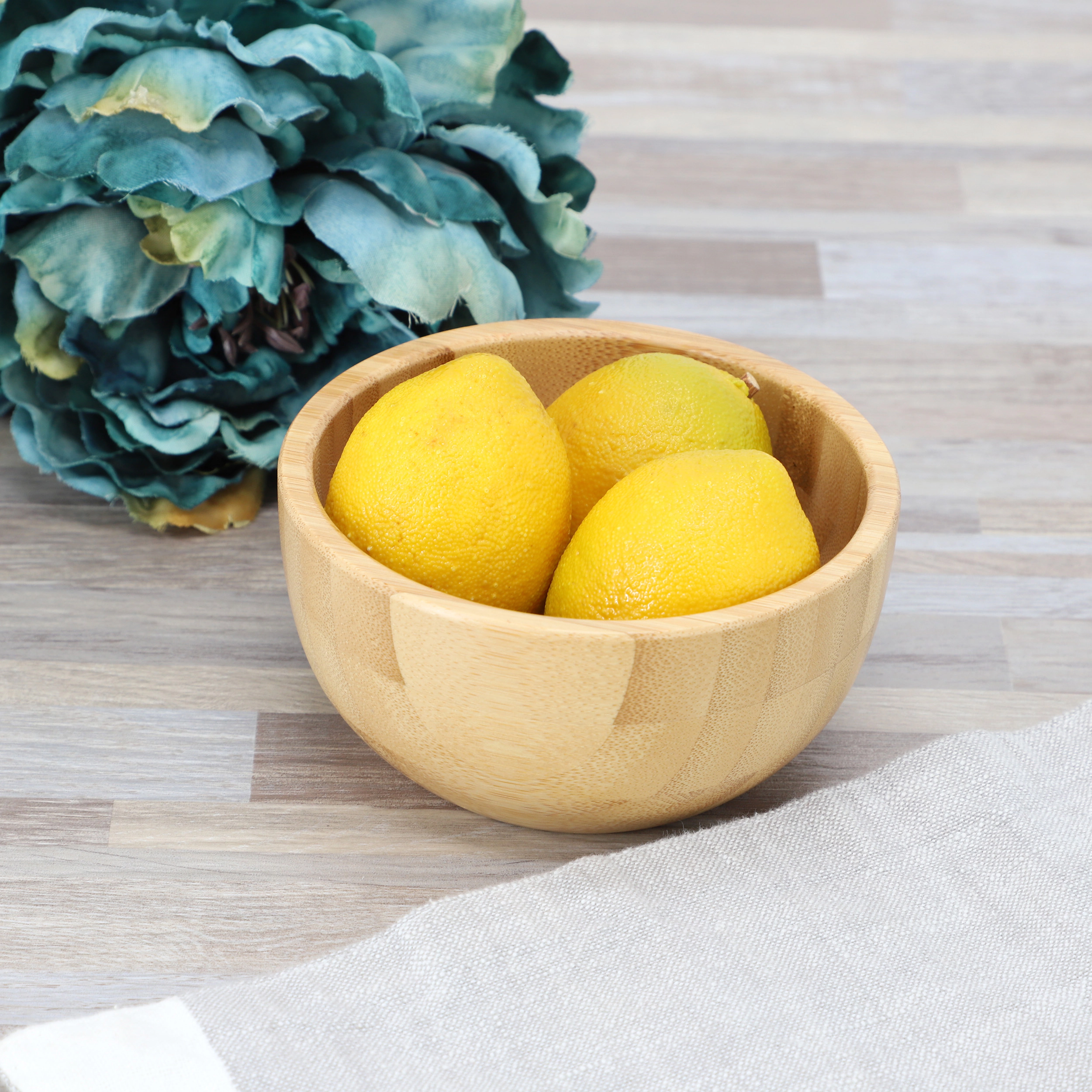 MegaChef 4 Piece 4.75 Inch Bamboo Wood Salad Bowl Set