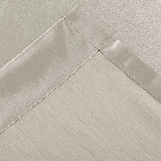 Kate Aurora 1 Piece Beige Regency Lux Rod Pocket Semi Sheer Window Curtain Panel - 84 in. Long