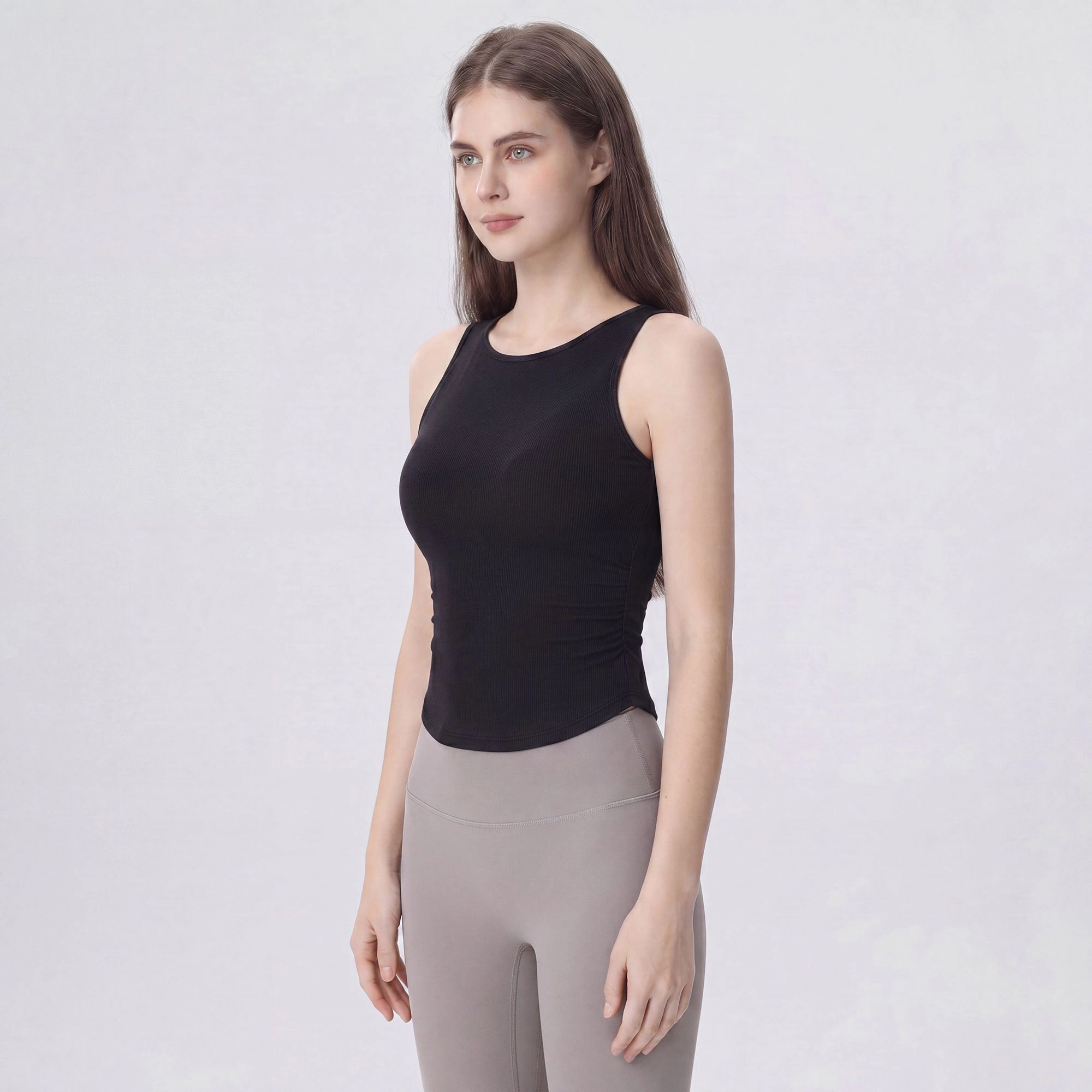 Anna-Kaci Women's Sleeveless High Neck Cropped Yoga Tank Fitted Workout Activewear Top