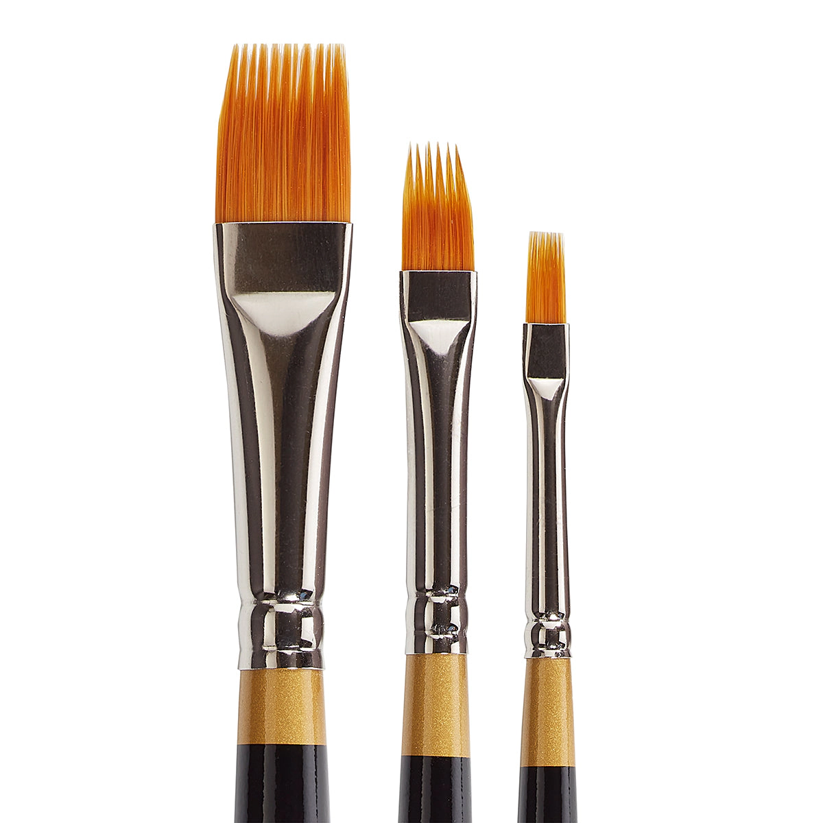 KINGART Original Gold 9120 Rake™ Golden Taklon Brush Set - 3 pc