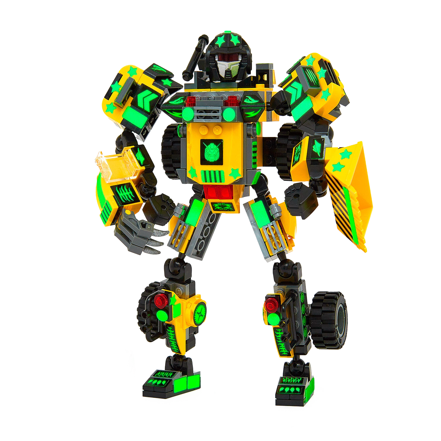Robotryx Kids Zakarpian 3-in-1 Construction Robot Set - 238-Piece Yellow Warrior