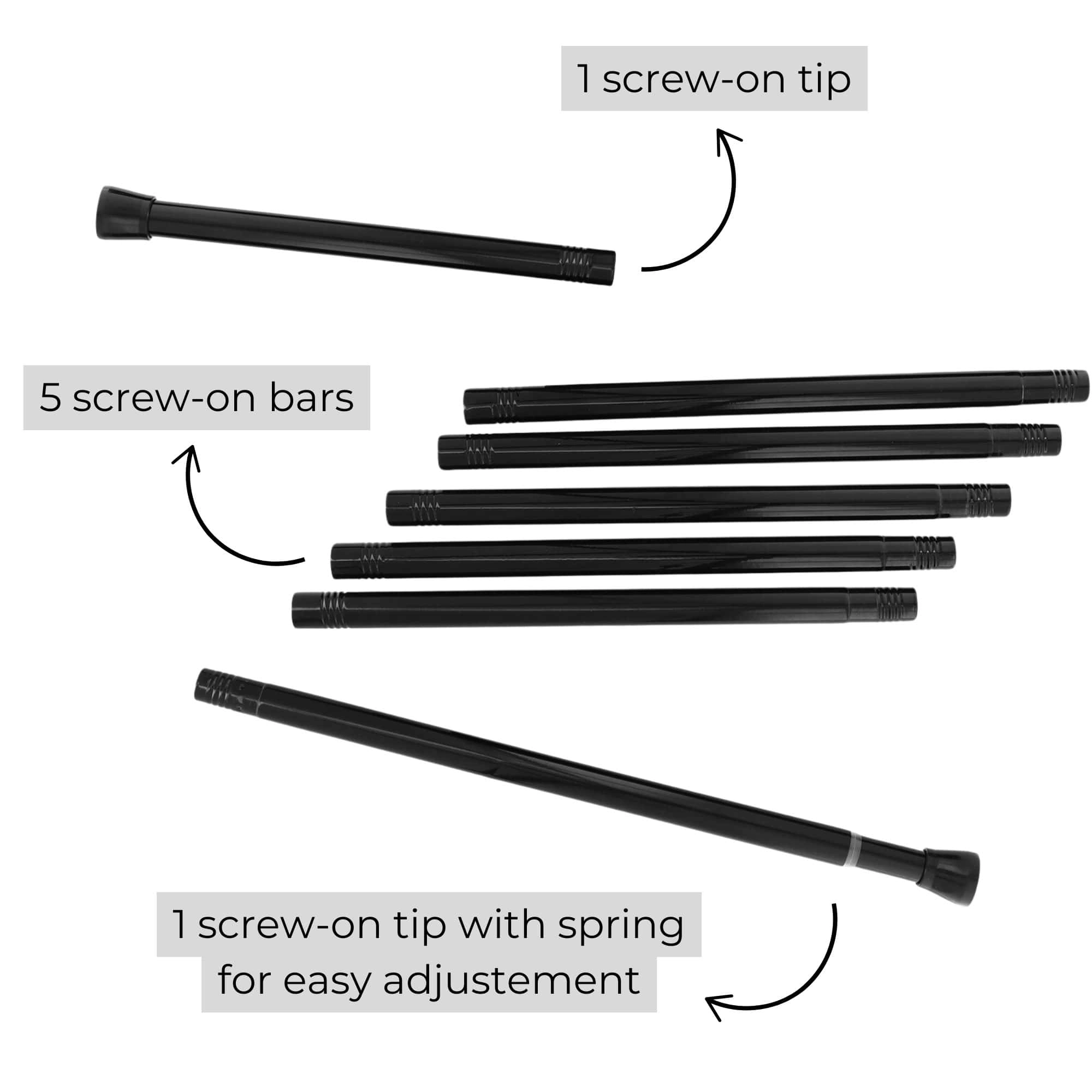 Evideco French Home Goods adjustable stainless steel tension shower curtain rod 41.3–98.4 in