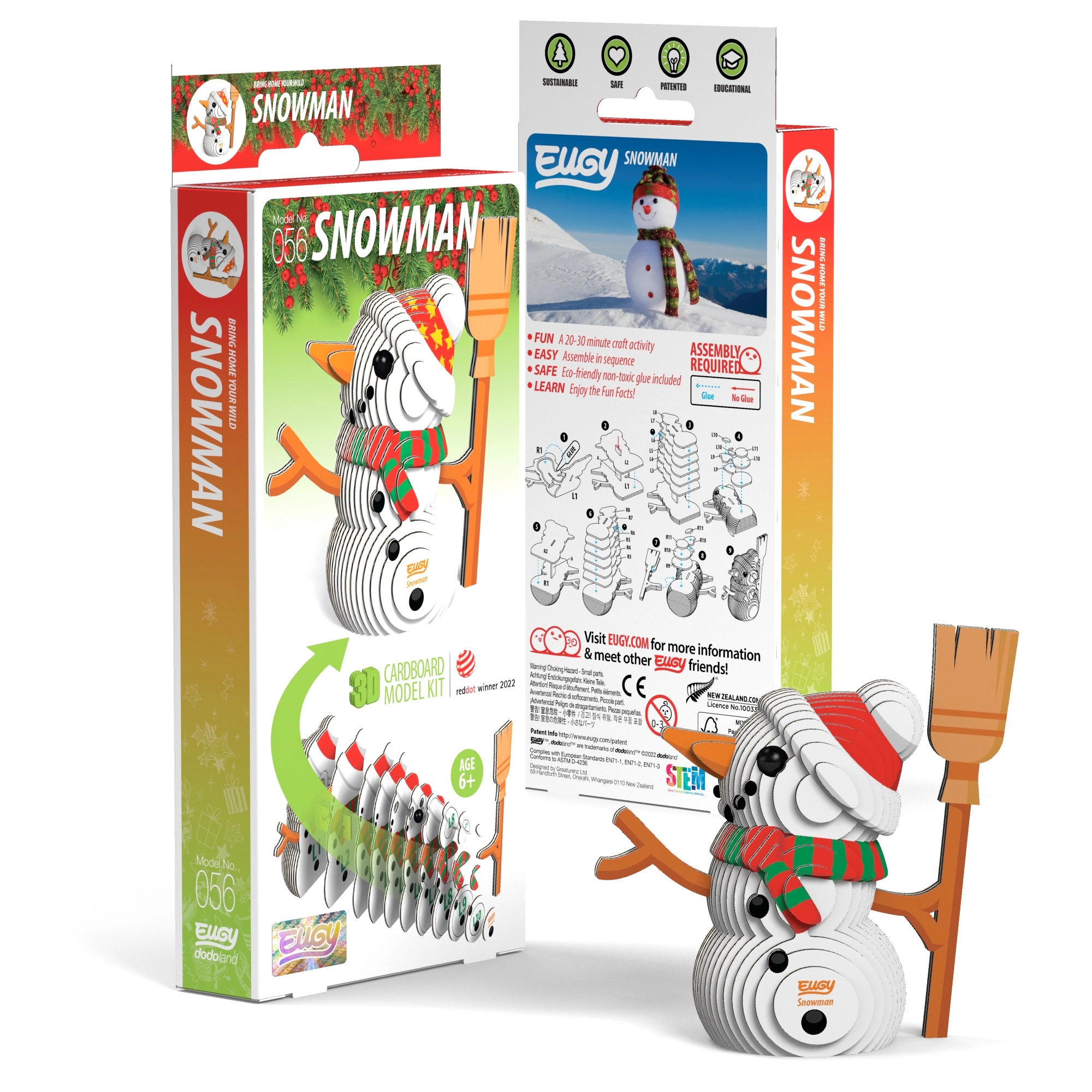 EUGY Snowman 3D Puzzle - contains 28 puzzle pieces