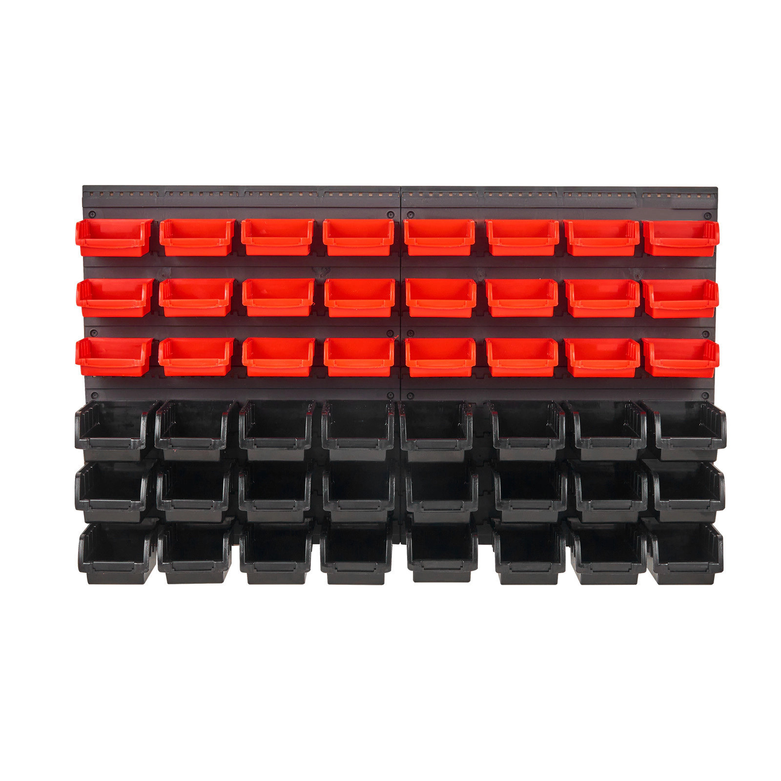 HONGGE Wall Mounted Storage Bins 12 Plastic Bins & 3 Metal Rails Plastic Hanging Stackable Storage Bin for Screws Nuts