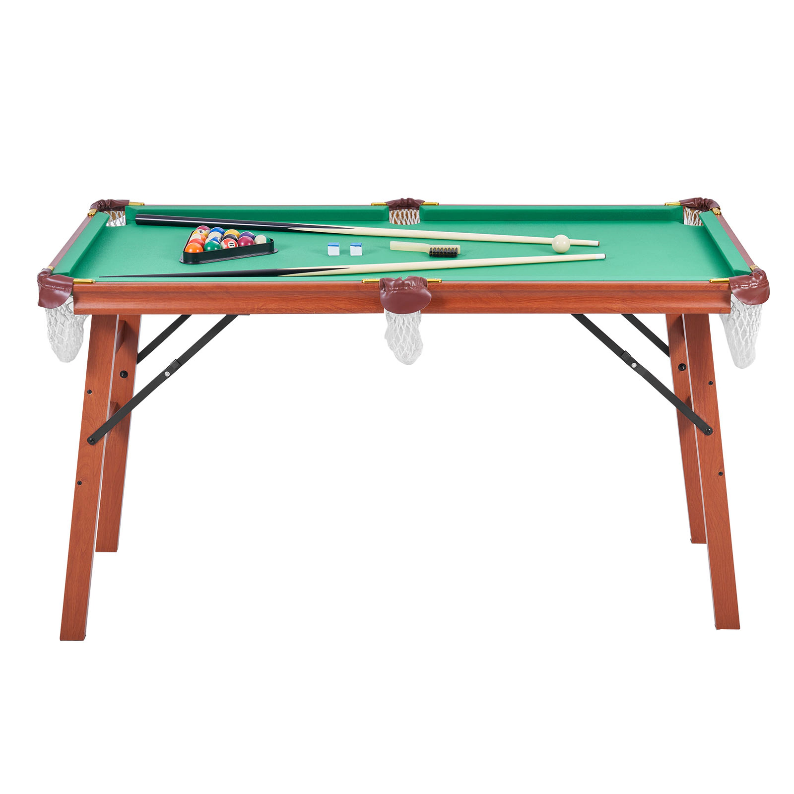 HONGGE Pool Table Portable Billiards Foldable Space-Saving Game Set Includes Brush with Cloth for Family Room