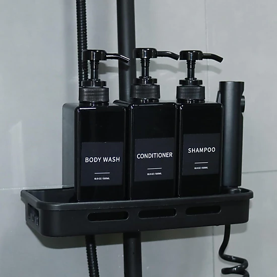 Stock Preferred Pack of 3 Shampoo Conditioner and Body Wash Pump Dispenser Set
