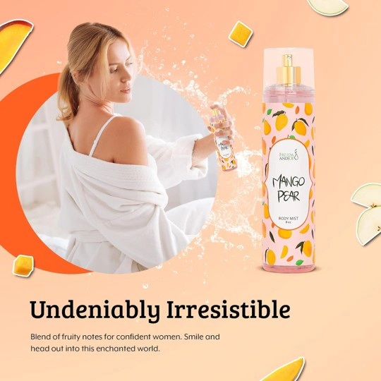 Freida & Joe Mango Pear Fine Fragrance Body Mist In 8oz Spray Bottle