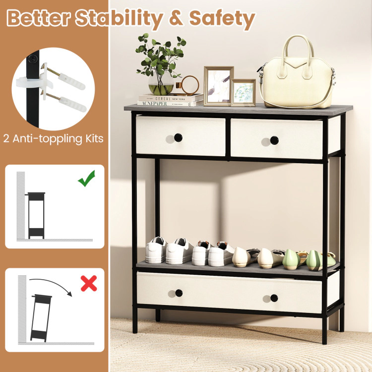 Hivvago Farmhouse Console Table With Open Storage Shelf For Hallway