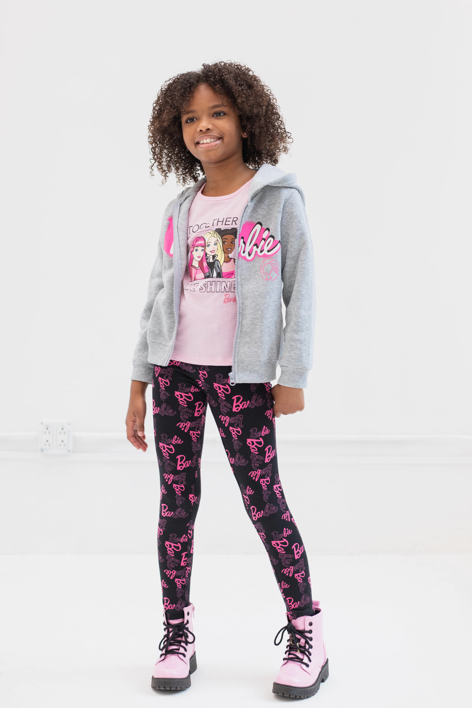 Barbie Girls' Zip-Up Hoodie and Leggings Set