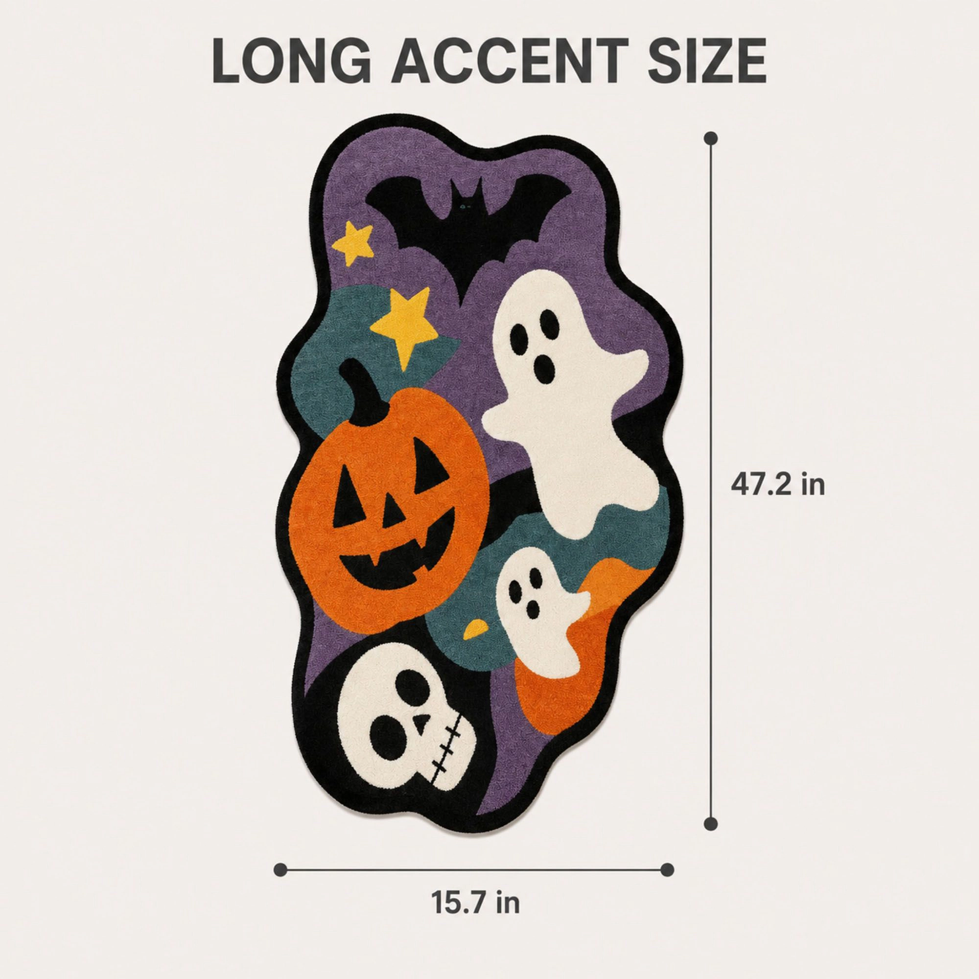 Alilang Halloween Shaped Nonslip Long Accent Floor Rug 15.7 x 47.2