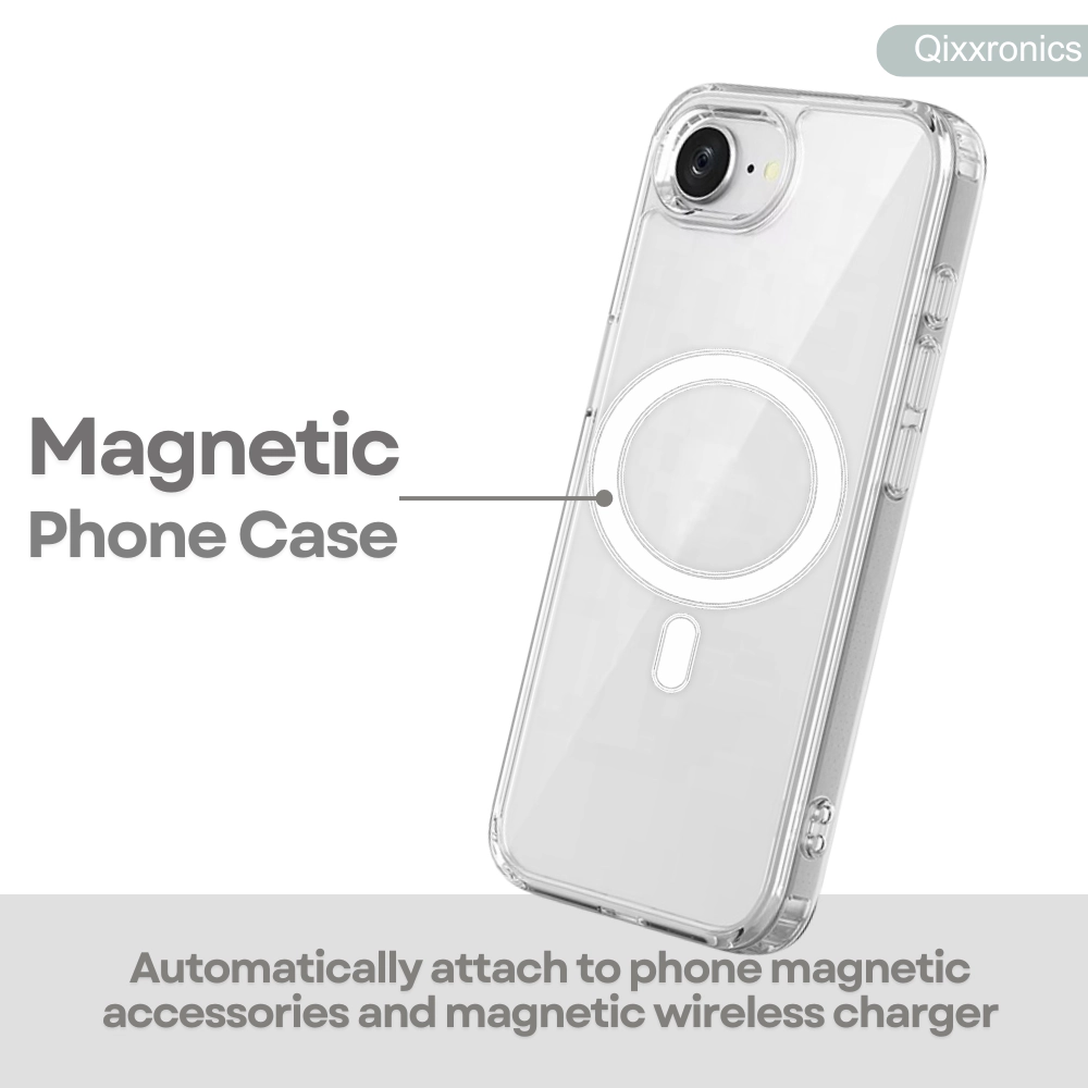 Qixxronics Magnetic Case for iPhone 17e / iPhone 16e Cellphone Magnetic Cover Shockproof Slim Phone Case