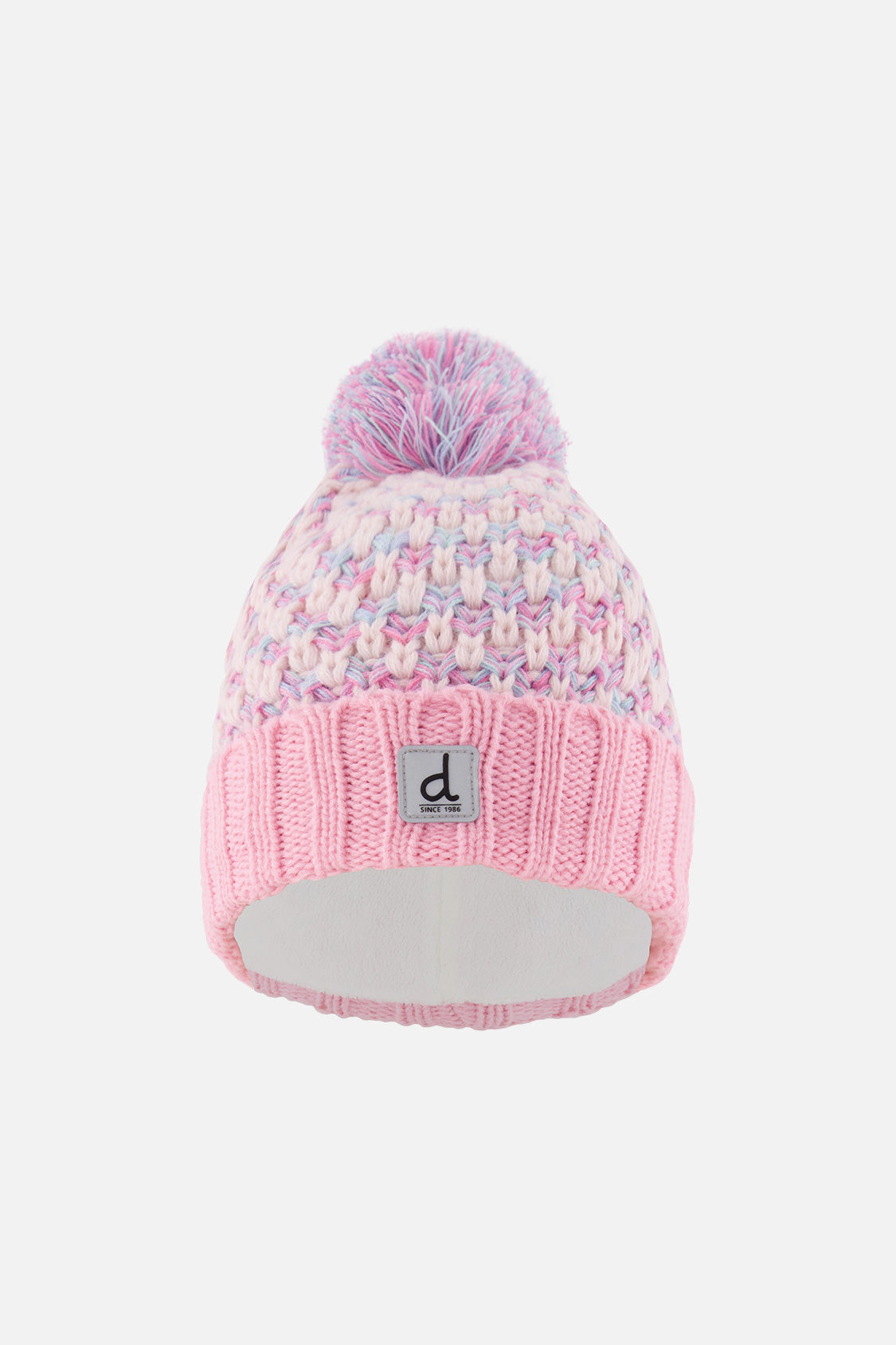 Deux par Girls Stockinette Stitch Winter Knit Hat with Pompom