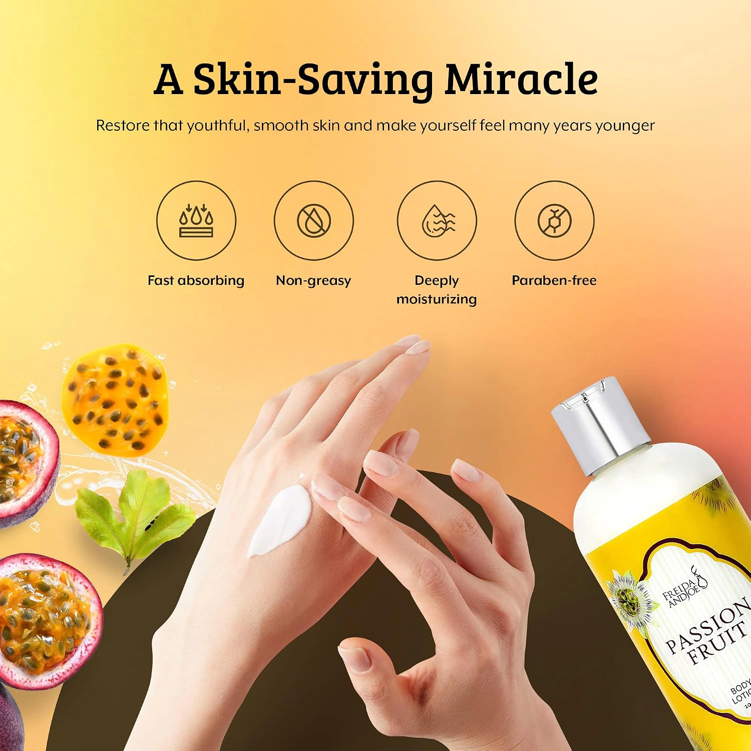 Freida and Joe Womens Passion Fruit Fragrance Deep Moisturizing Body Lotion in 10oz Bottle